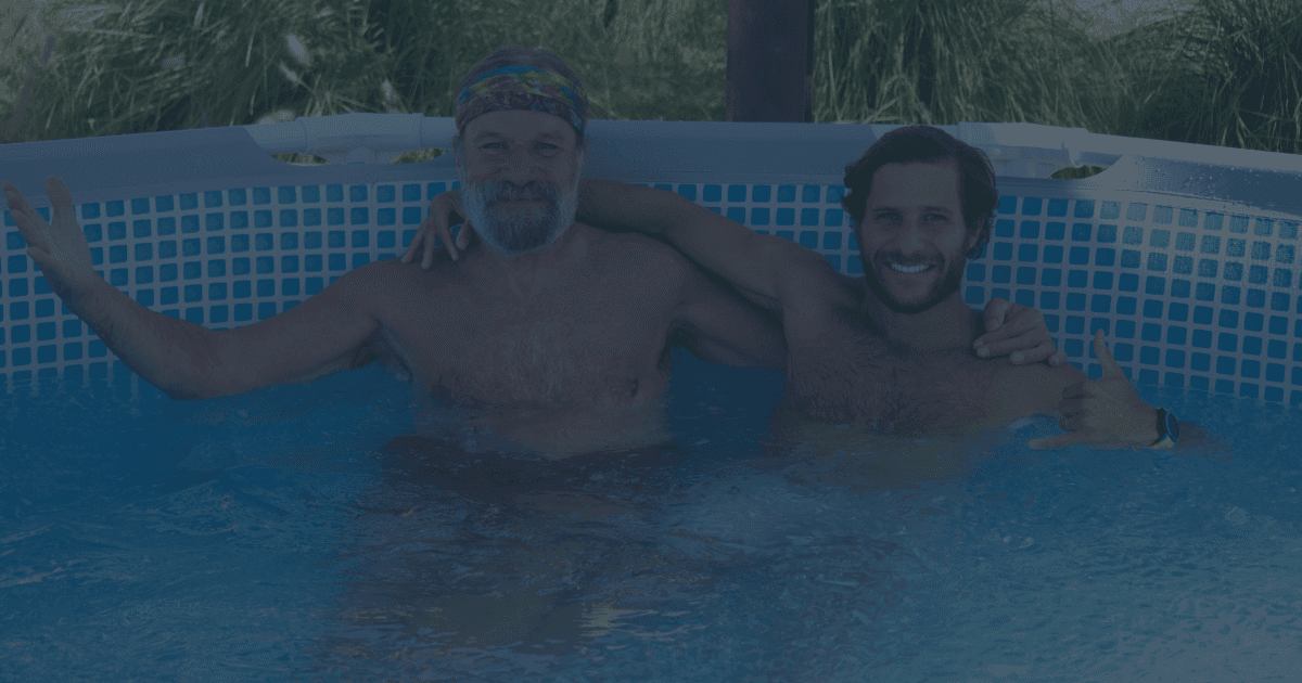 Manu and Wim Hof sharing an ice bath